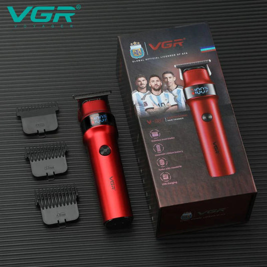VGR V-987 Professional Digital Display Turbo function 7000RPM Zero Gapped Cordless Pro Self Haircut Hair Clipper