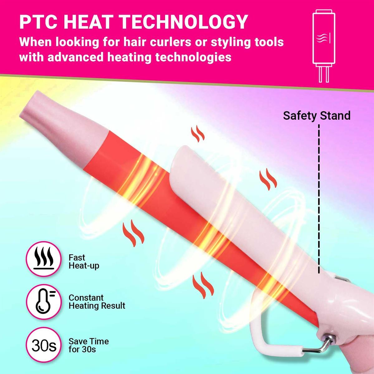VGR V-565 Professional Hair Curler Iron For Women (Pink)