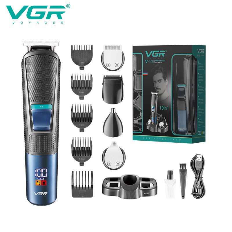 VGR V-108 Professional 10 in 1 Grooming Kit All in one.