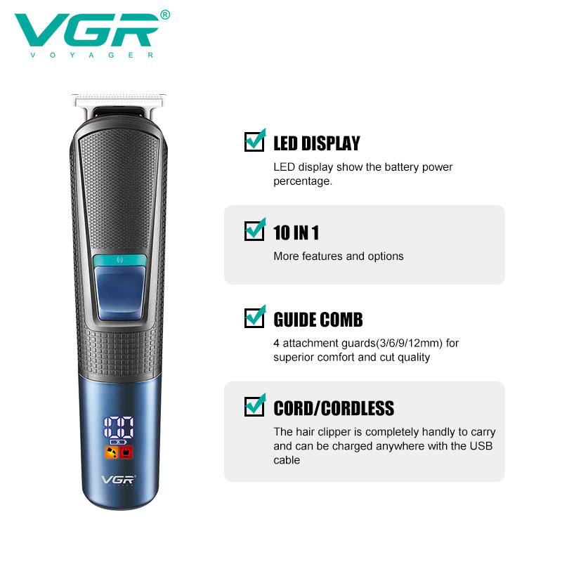 VGR V-108 Professional 10 in 1 Grooming Kit All in one.