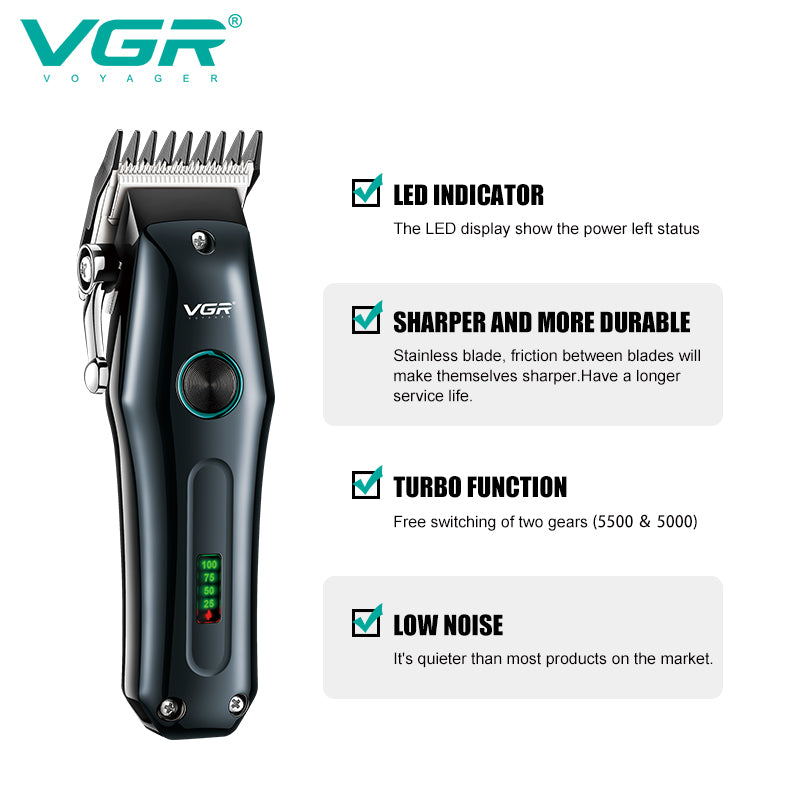 VGR V-969 Professional Hair Clipper for Men with 180 Min Runtime — Image 4 — VGR Pakistan Official