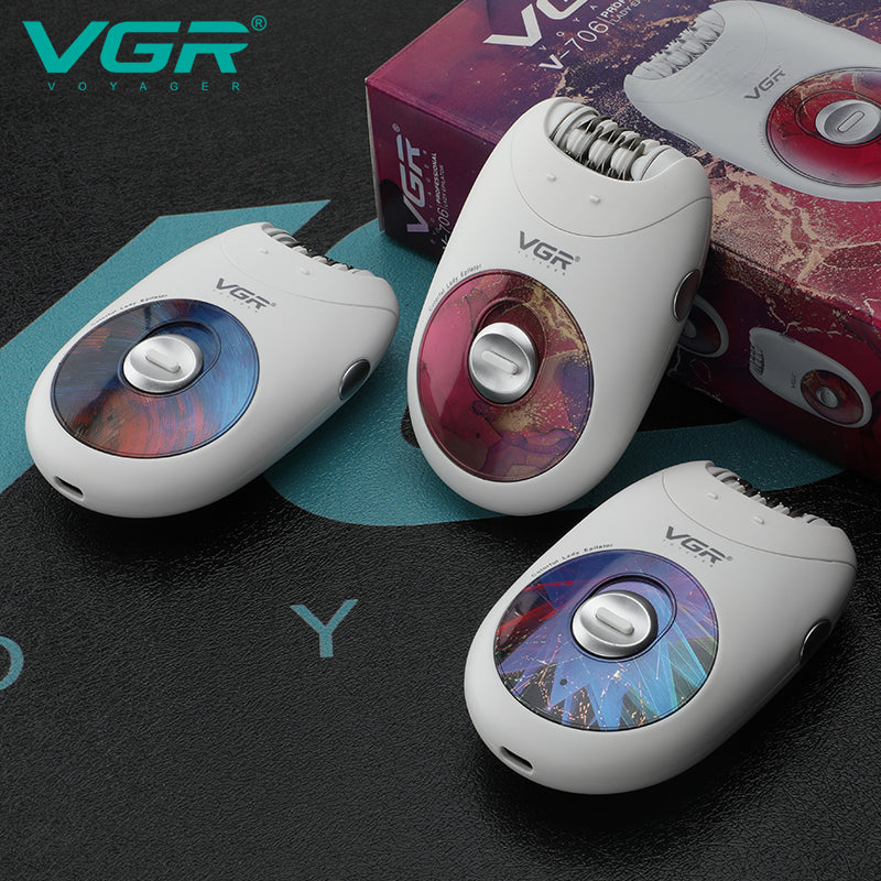 VGR V-706 Cordless Professional Women Epilator with 18 Tweezers for Face, Legs, Underarms & Bikini area — Image 5 — VGR Pakistan Official