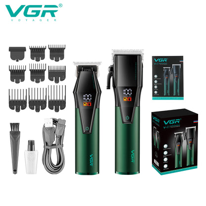 VGR V-677 Professional Trimmer 240 min Runtime 12 Length Settings (Green).