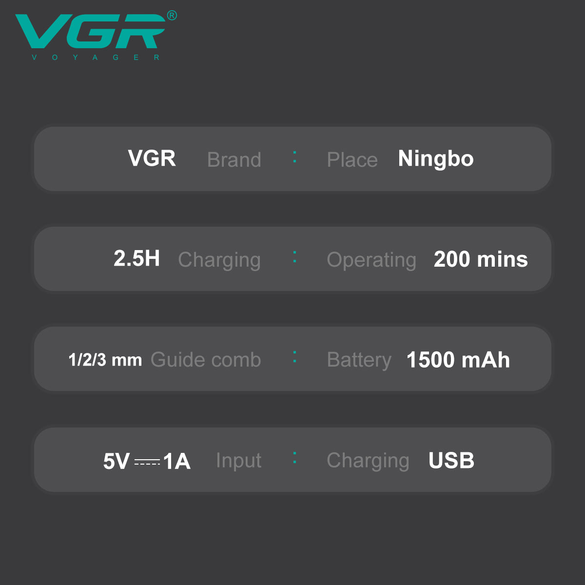 VGR V-985 Professional Hair Trimmer — Image 6 — VGR Pakistan Official