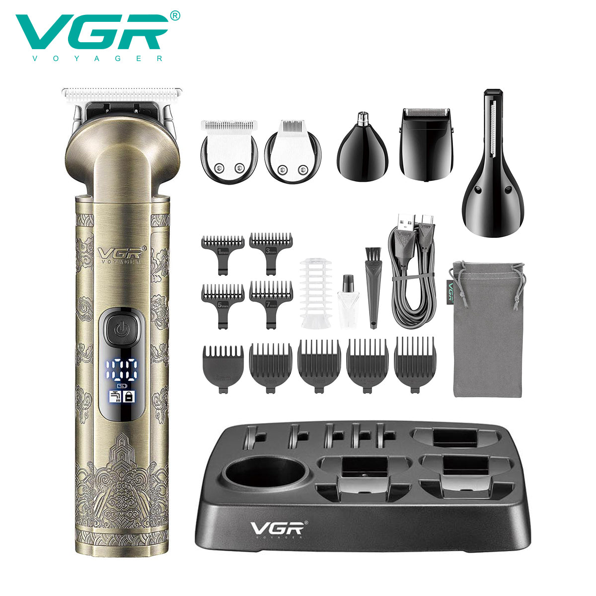 VGR V-109 6-in-1, Face, Hair and Full Body Multi Grooming Kit - Metal Body.