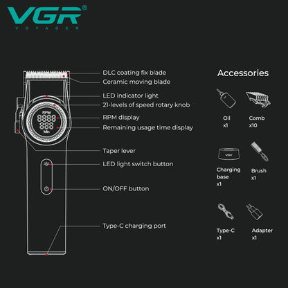 VGR V-001 Professional Hair Clipper For Men.