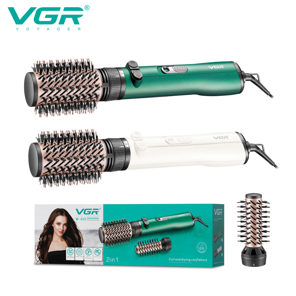 VGR V-498 2-in-1 Professional Rotating Hot Air Styler & Hair Dryer Brush
