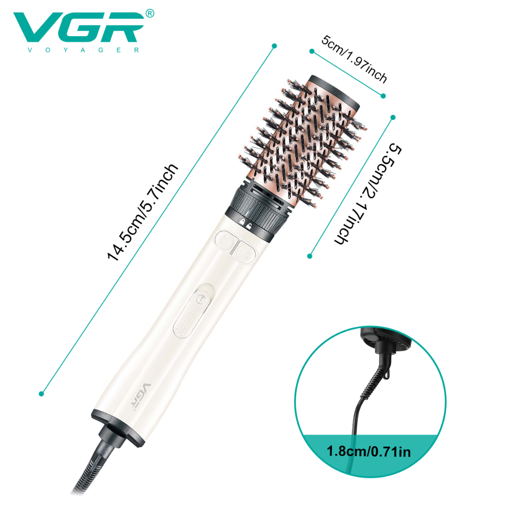 VGR V-498 2-in-1 Professional Rotating Hot Air Styler & Hair Dryer Brush