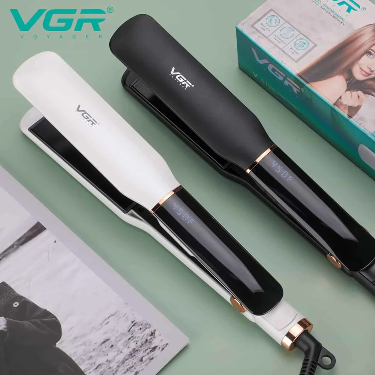 VGR V-519S Professional Hair Straightener 38mm Ceramic Plates