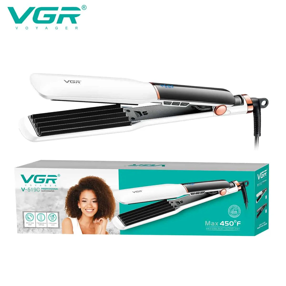 VGR V-519C Professional Hair Straightener Ceramic Plates
