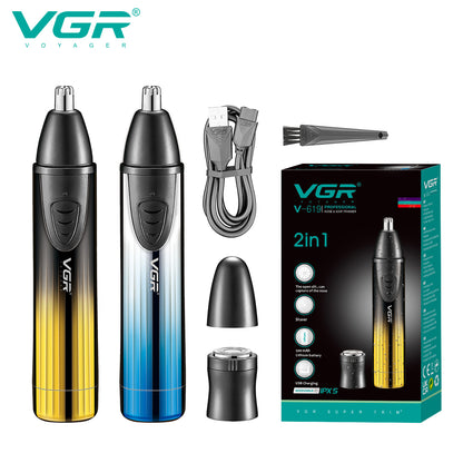 VGR V-619 2 in 1 Washable IPX5 Professional Hair Removal / Nose Trimmer.