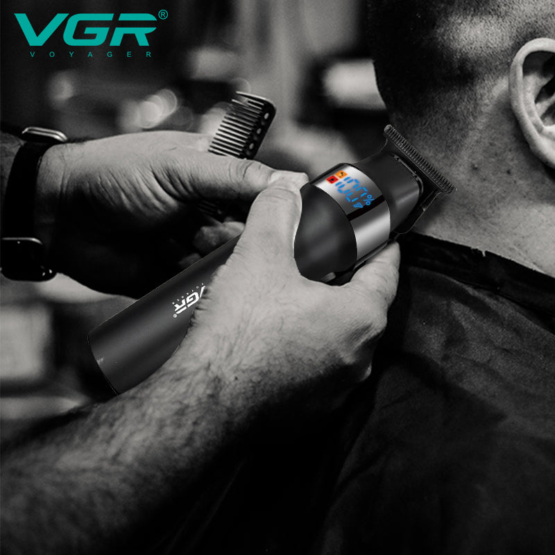 VGR V-987 Professional Digital Display Turbo function 7000RPM Zero Gapped Cordless Pro Self Haircut Hair Clipper — Image 6 — VGR Pakistan Official