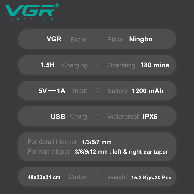 VGR V-103 Professional Grooming KIt For Men.