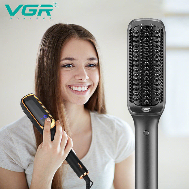 VGR V-560 Professional Ceramic Coating Comb & Hair Straightener Brush (Black).