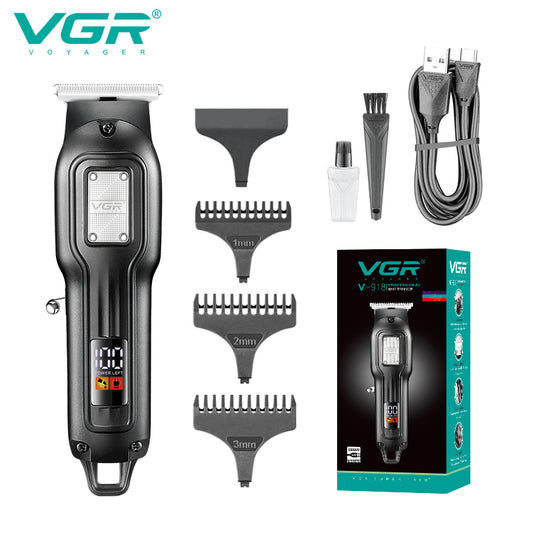 VGR V-918 Digital Display Professional Cordless Hair Clippers Hair Grooming Set Beard Trimming — VGR Pakistan Official
