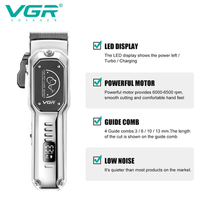VGR V-201 Professional Pet Clipper - Silver.