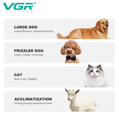 VGR V-201 Professional Pet Clipper - Silver.