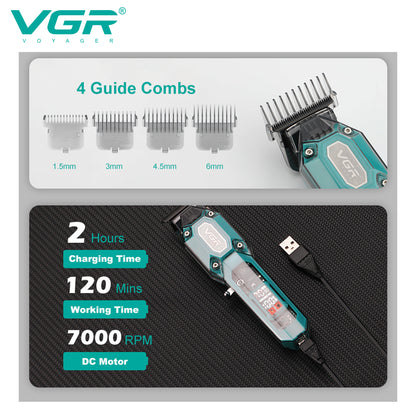 VGR V-900 Professional Salon Series Hair Trimmer for Men's - 120 Min Runtime — Image 6 — VGR Pakistan Official