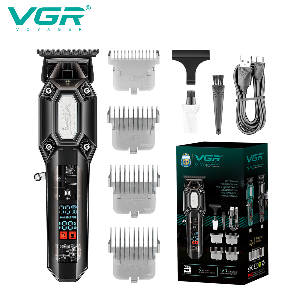 VGR V-900 Professional Salon Series Hair Trimmer for Men's - 120 Min Runtime — Image 2 — VGR Pakistan Official