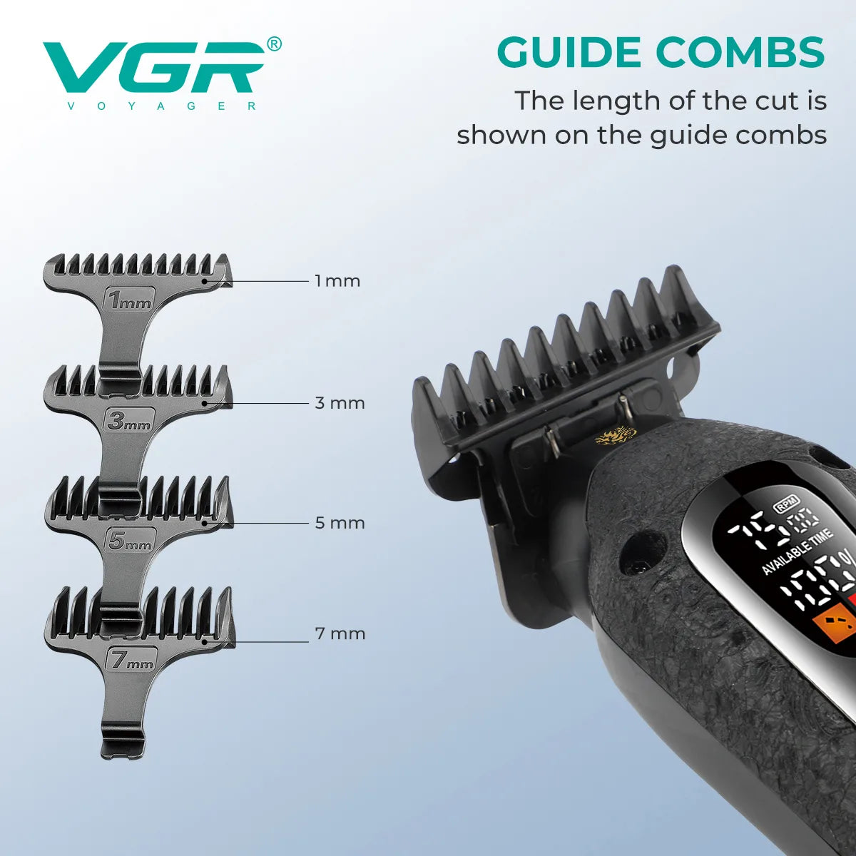 VGR V-879T Professional Hair Trimmer (Blue)