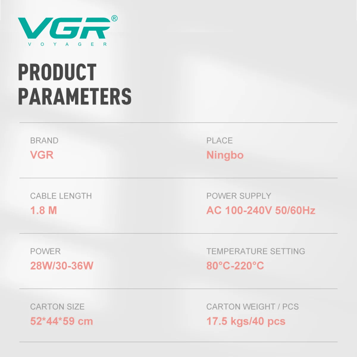 VGR V-576 Professional Hair Curler Dual Barrel