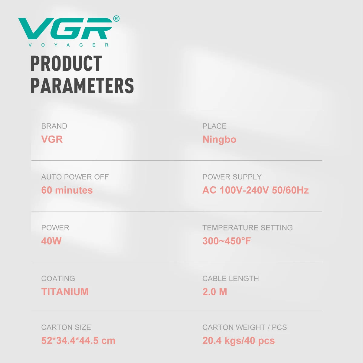 VGR V-510 Hair Straightener