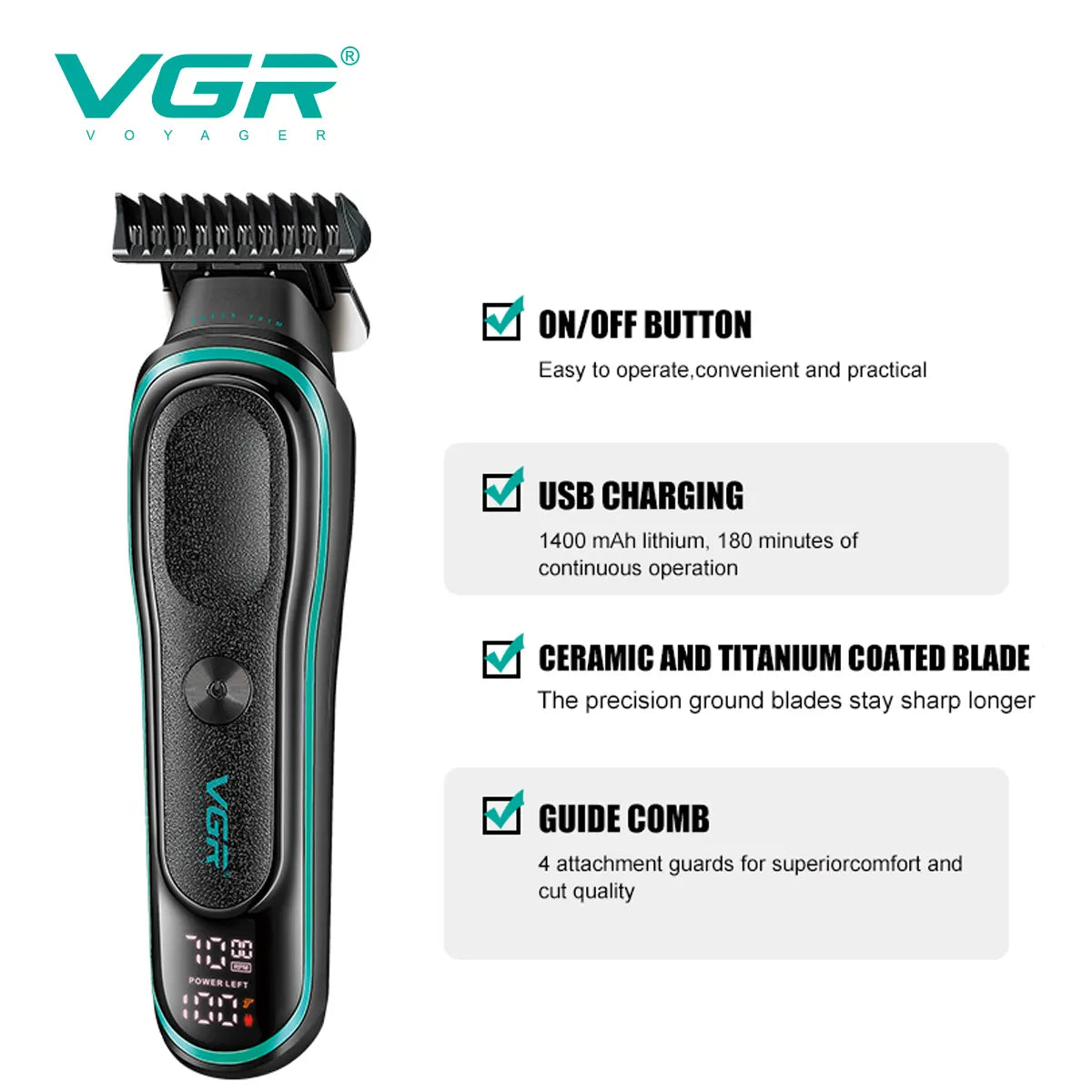 VGR V-250 Professional Hair Trimmer For Men