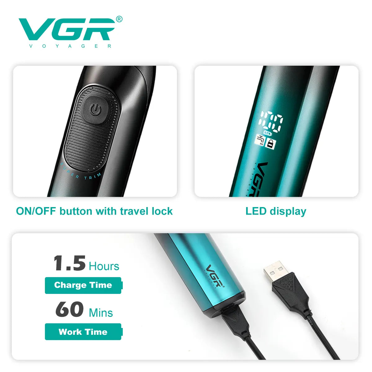 VGR V-361 2-in-1 Professional Electric Shaver