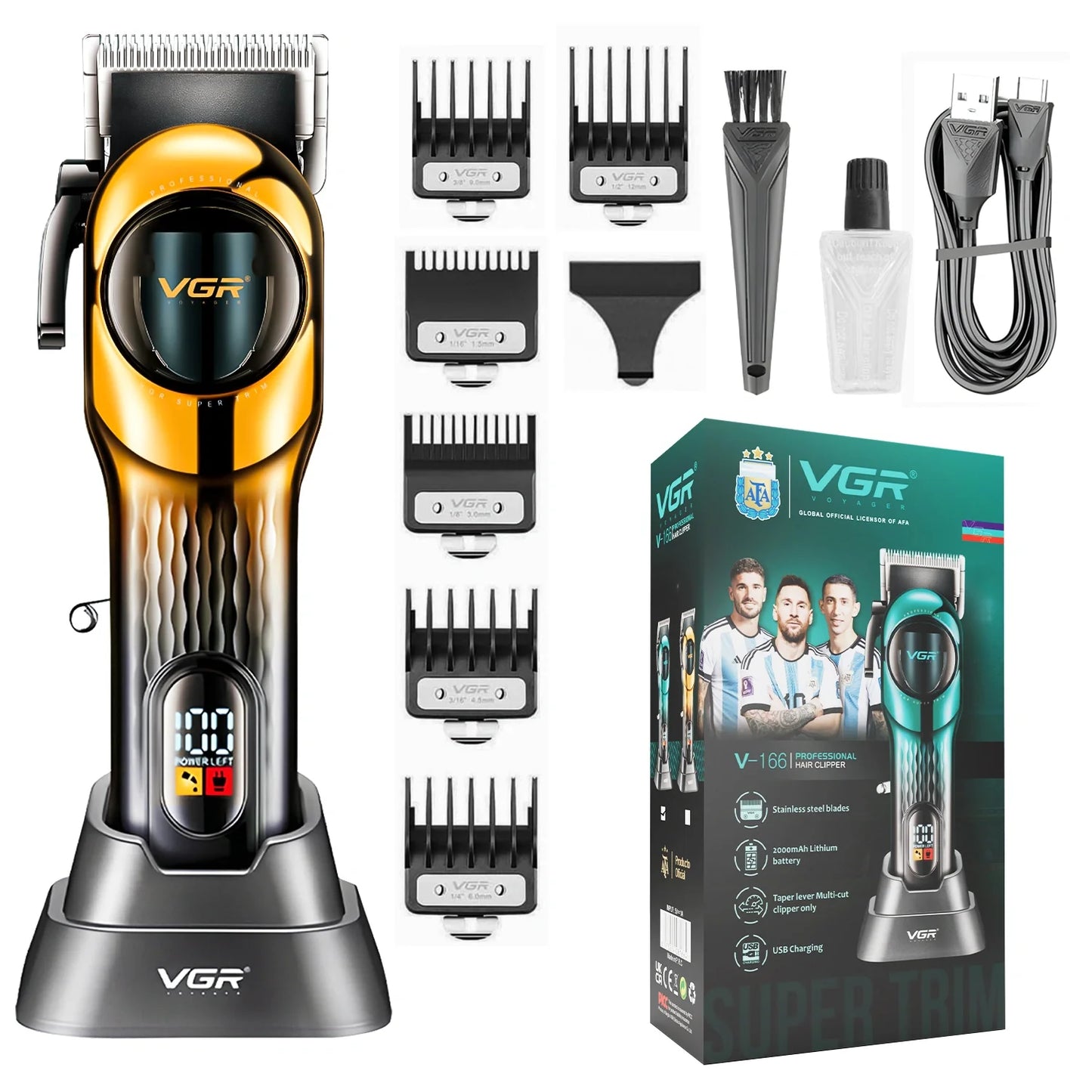 VGR V-166 Professional Hair Clipper for Salon Professionals and Personal Use.