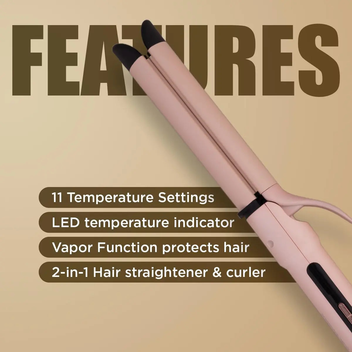 VGR V-572 Professional 2-in-1 Curling Iron For Women