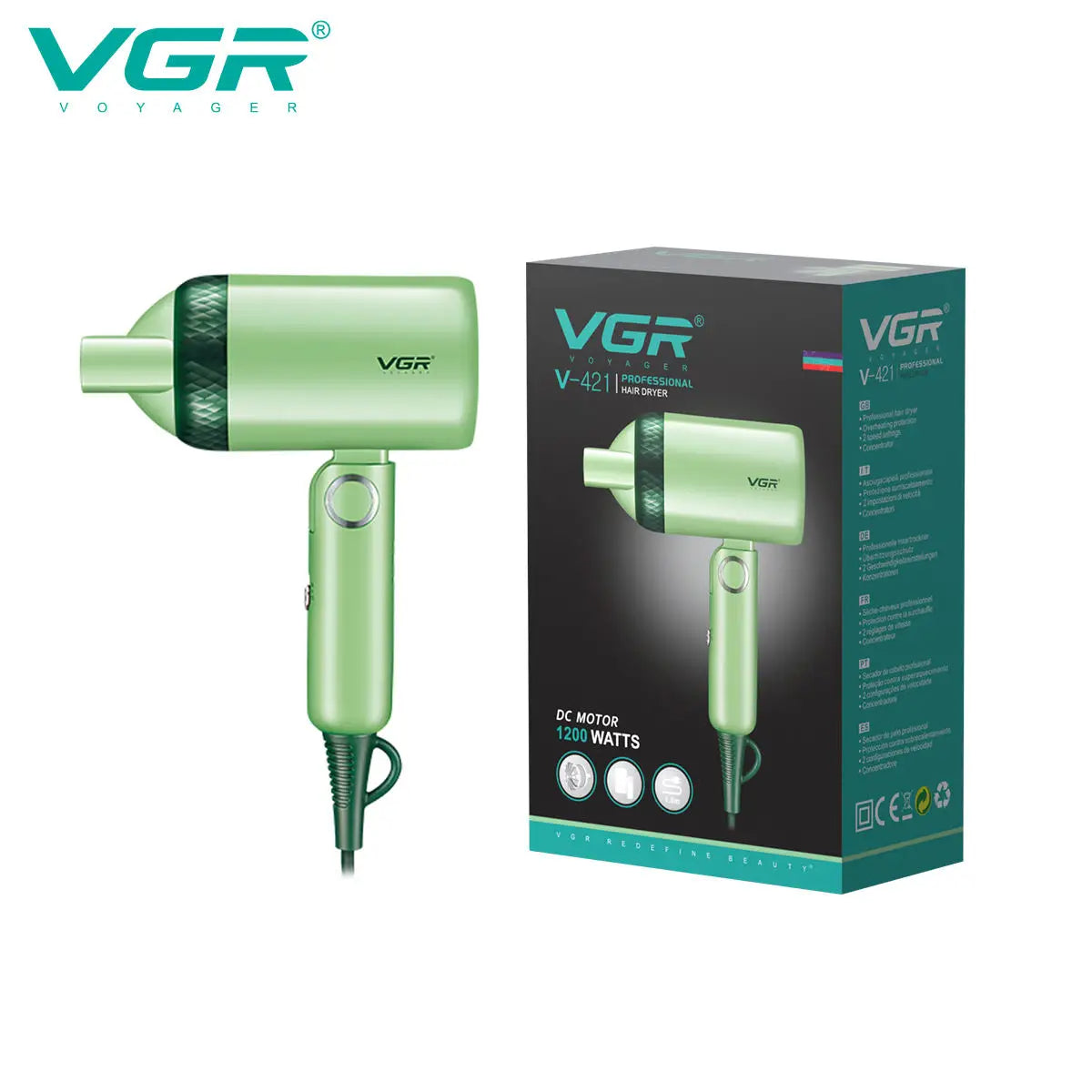 VGR V-421 Hair Dryer Professional Dryer Mini — Image 2 — VGR Pakistan Official