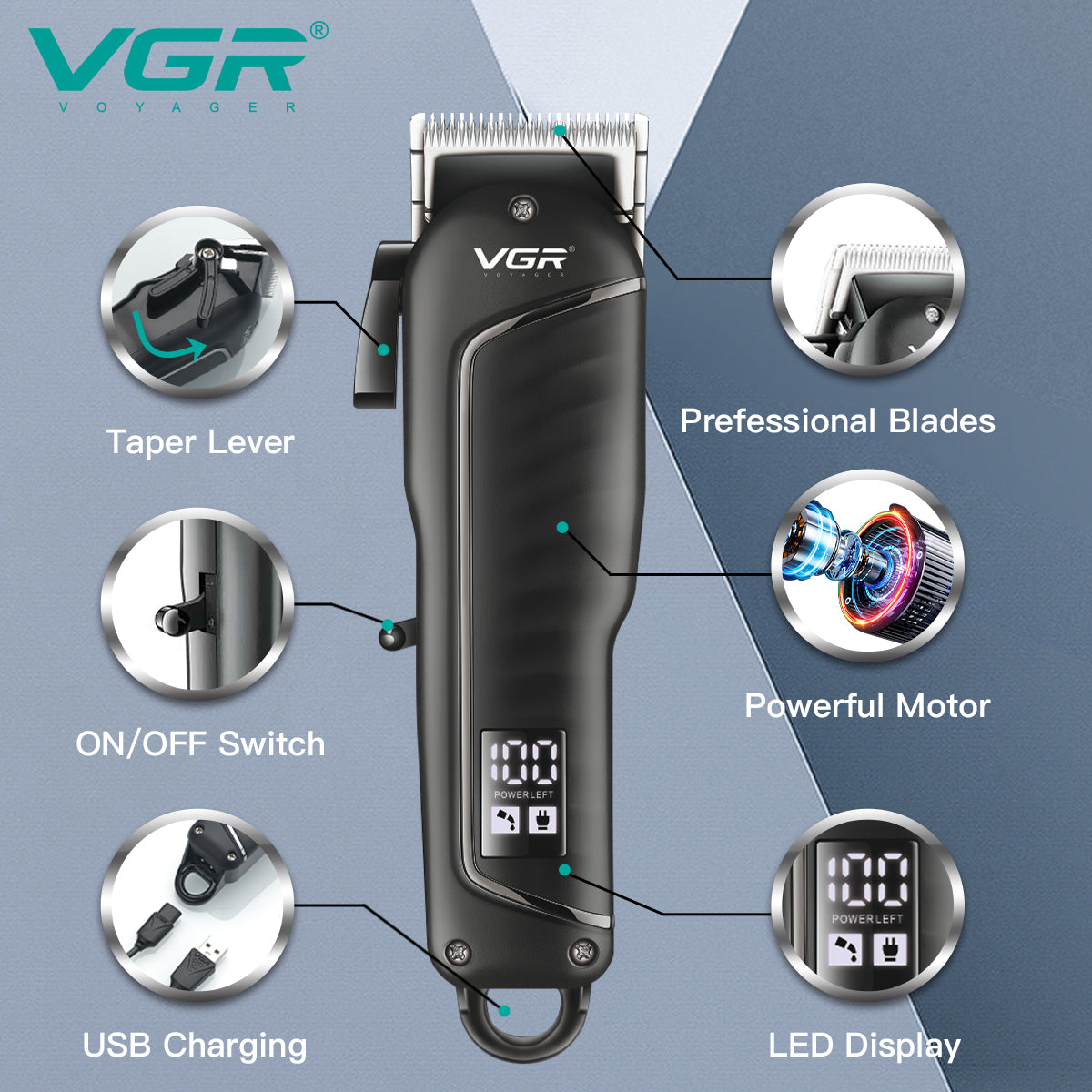 VGR V-683 Clipper Hair Clipper Professional — Image 2 — VGR Pakistan Official