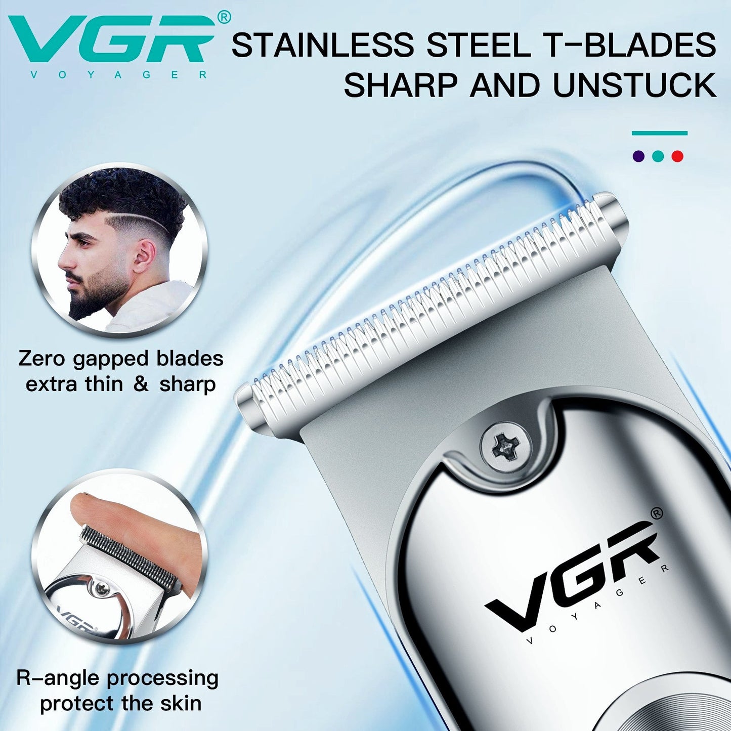 VGR V-071 Professional Hair Trimmer Mini Rechargeable 2 Speed Adjustment — Image 3 — VGR Pakistan Official