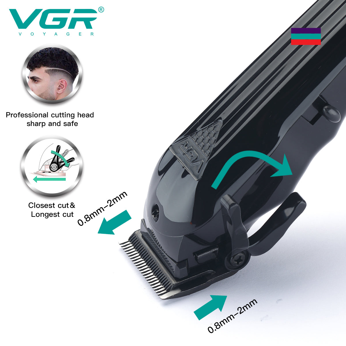 VGR V-282 Hair Trimmer Rechargeable — Image 3 — VGR Pakistan Official