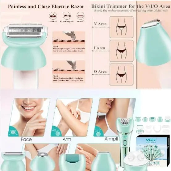 VGR V-756 6 in 1 Female Body Epilator — Image 3 — VGR Pakistan Official