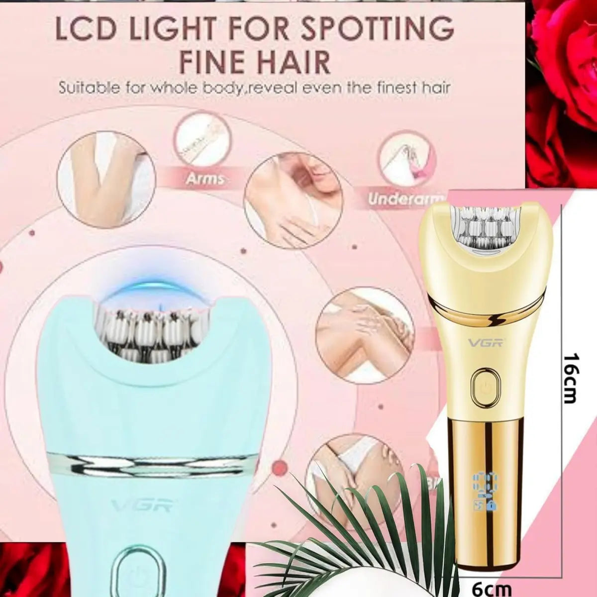 VGR V-756 6 in 1 Female Body Epilator — Image 6 — VGR Pakistan Official