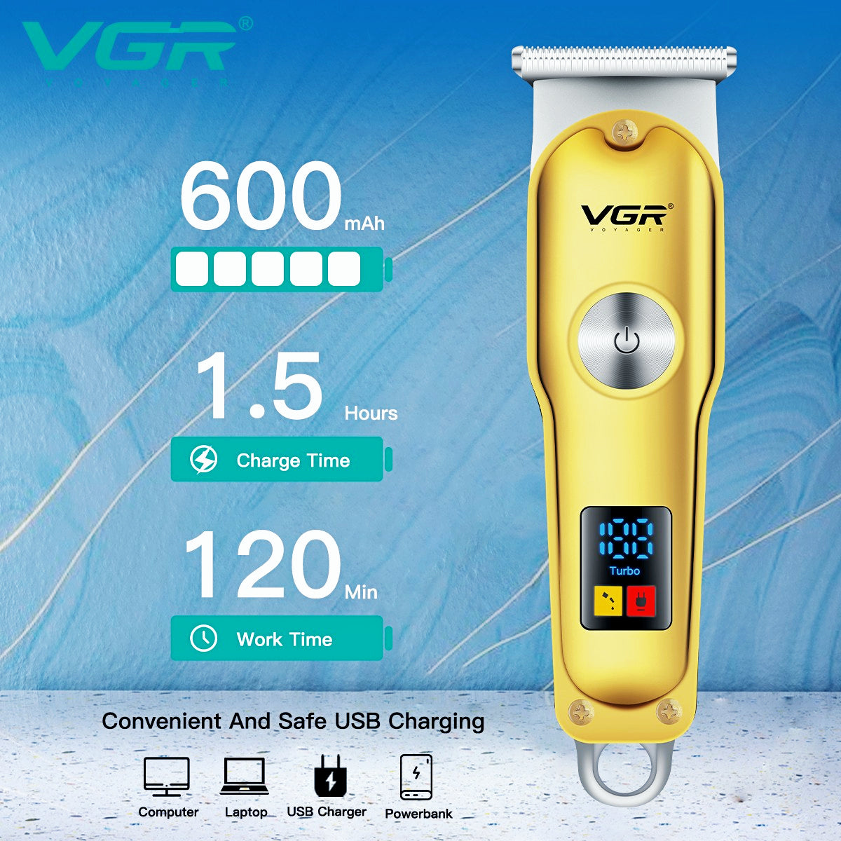 VGR V-290 Mini Hair Cutting Machine Cordless Electric — Image 4 — VGR Pakistan Official