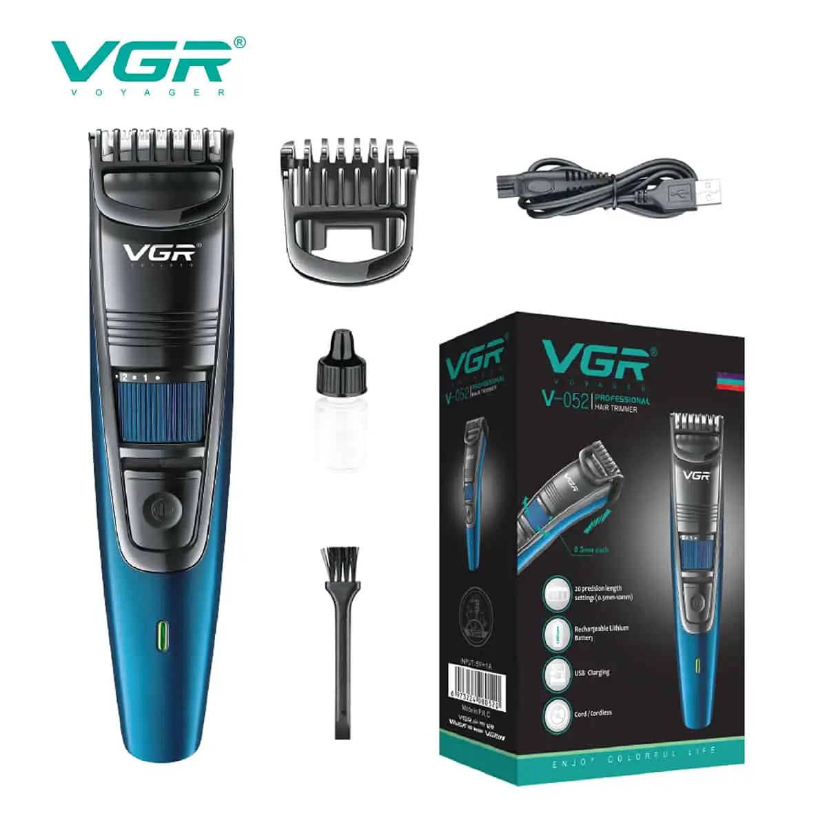 VGR V-052 Professional Beard Trimmer For Men (Blue)