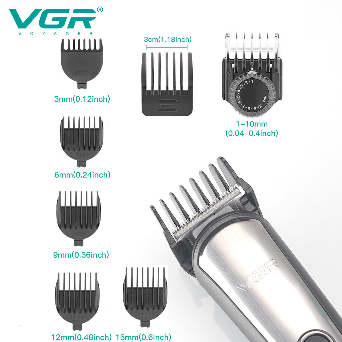 VGR V-105 Professional 5-in-1 Grooming Kit for Men with Led Display,.