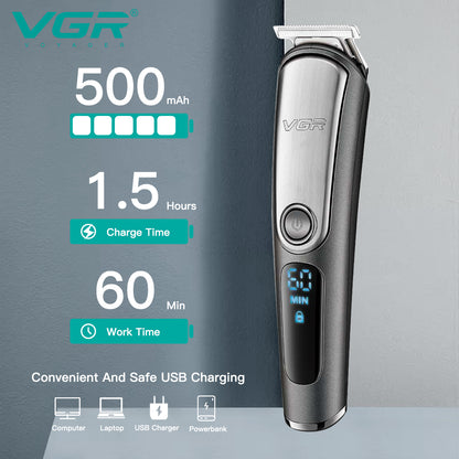 VGR V-105 Professional 5-in-1 Grooming Kit for Men with Led Display,.