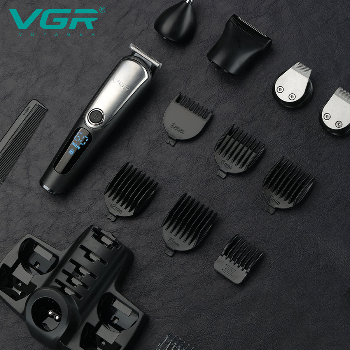VGR V-105 Professional 5-in-1 Grooming Kit for Men with Led Display,.