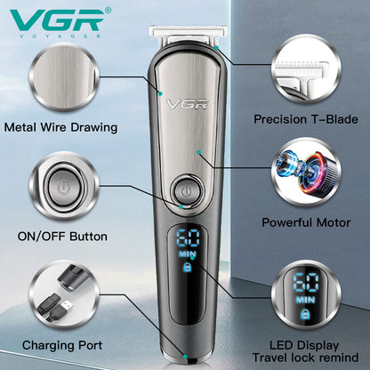 VGR V-105 Professional 5-in-1 Grooming Kit for Men with Led Display,.
