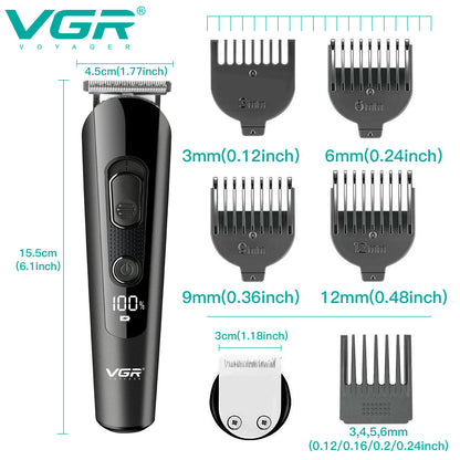 VGR V-175 Professional Cord Cordless Grooming Kit with 5 Guide Combs.