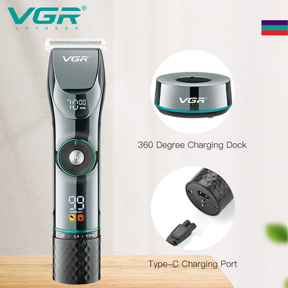 VGR V-256 Hair Clipper For Men, 400 Min Runtime, Black.