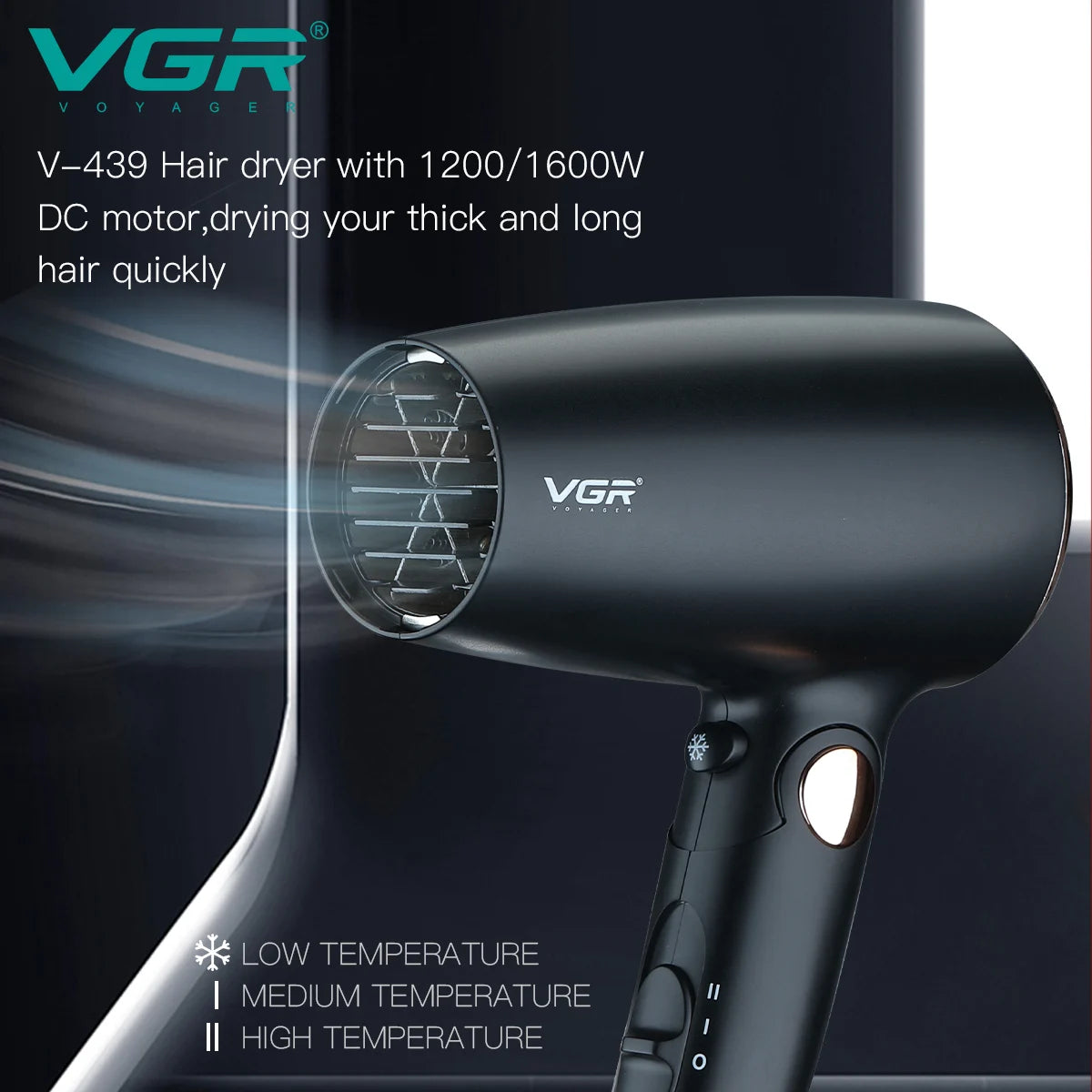 VGR V-439 Professional Hair Dryer, 1600W