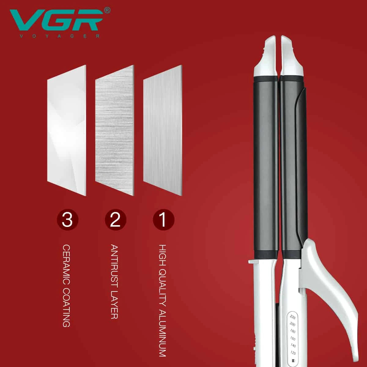 VGR V-558 Professional 2-in-1 Hair Straightener and Curler
