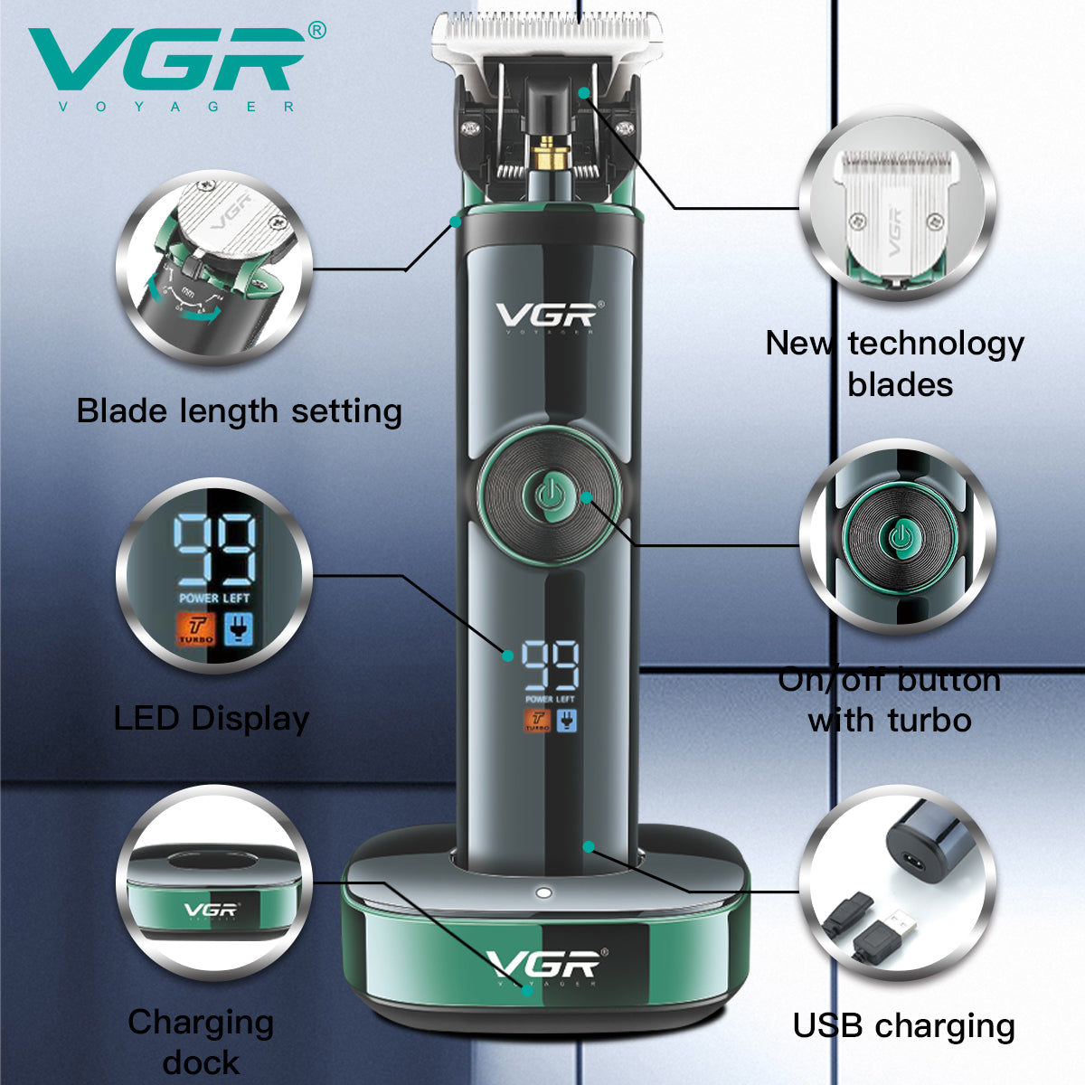 VGR V-657 Professional Hair Clipper.