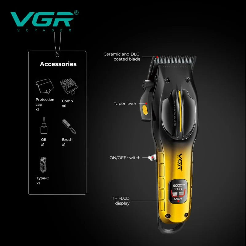VGR V-026 Professional Cord/Cordless Hair Clipper for Men's