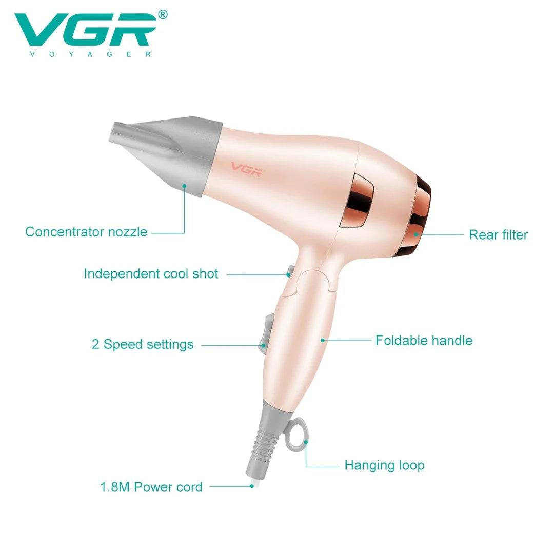 VGR V-432 Professional Hair Dryer, 1000W