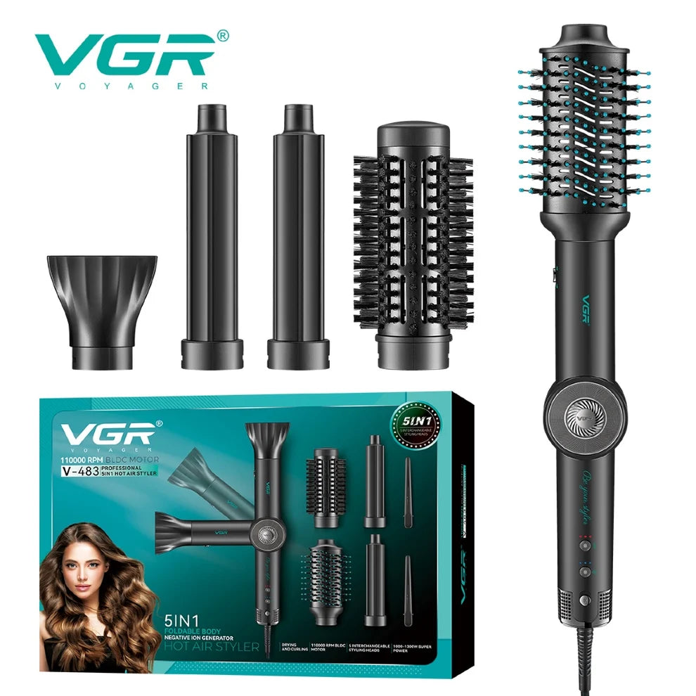 VGR V-483 Professional 5-in-1 Hot Air Styler & Hair Dryer Brush